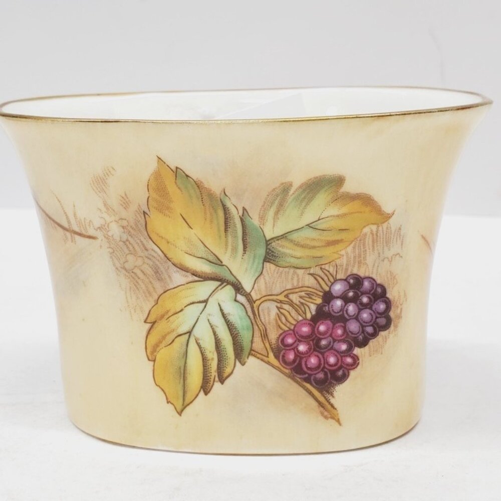 Aynsley England Cigarette Server Orchard Fruits Signed by Artist